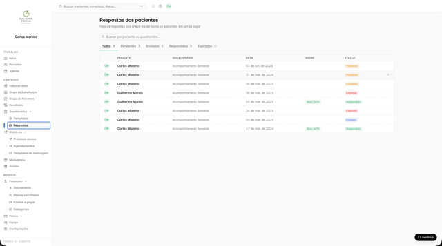 Respostas — Acompanhe os check-ins de todos num só lugar.